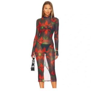 BY.DYLN Martina Mesh Midi Dress